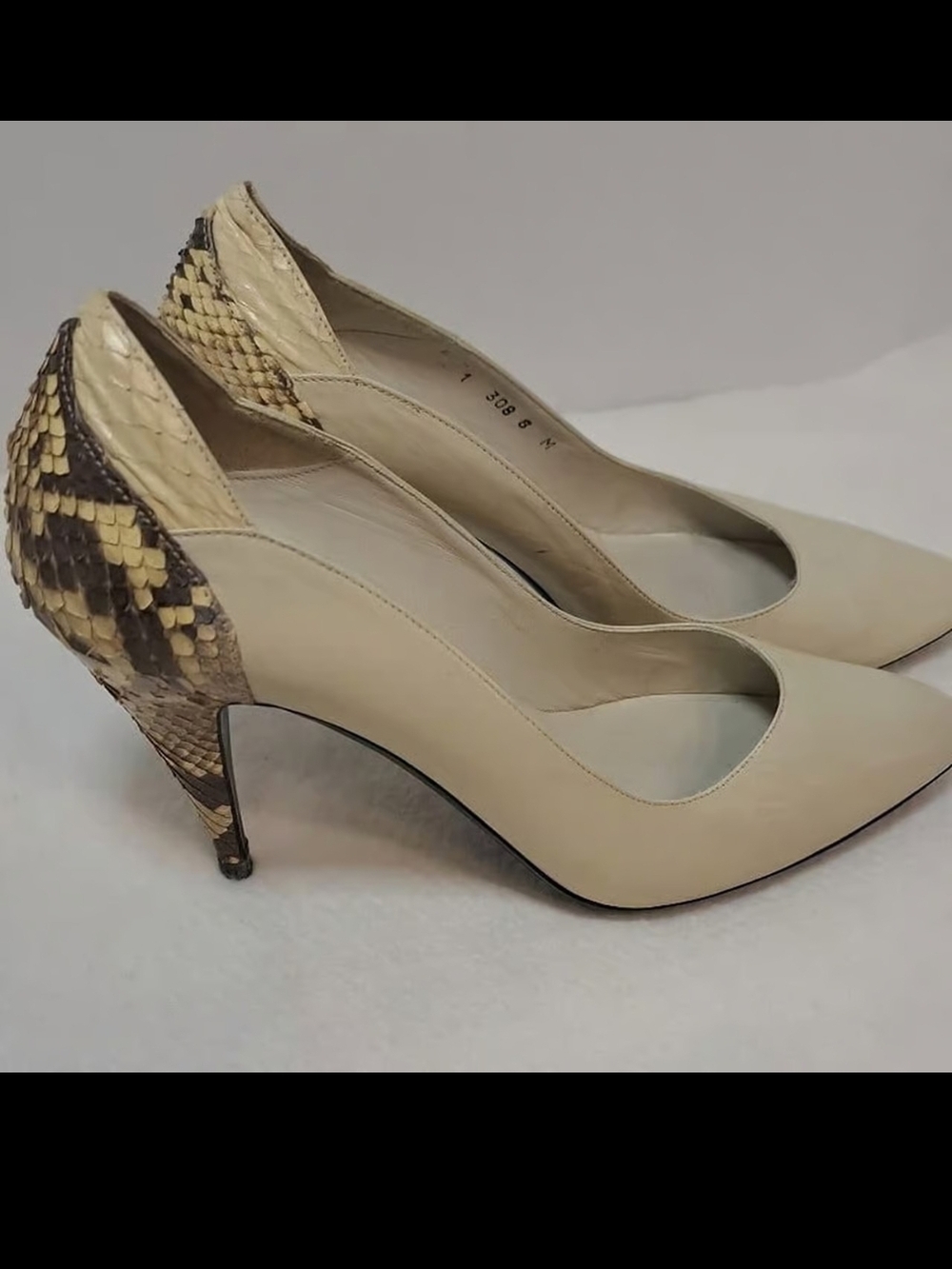 MARTINEZ VALERO Snakeskin Womens  3" Heels Size 7.5 - Ladies Dress Heels